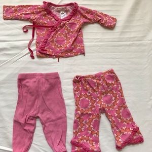 Baby Lulu Pink Matching 3 Piece Set- 3 Mo